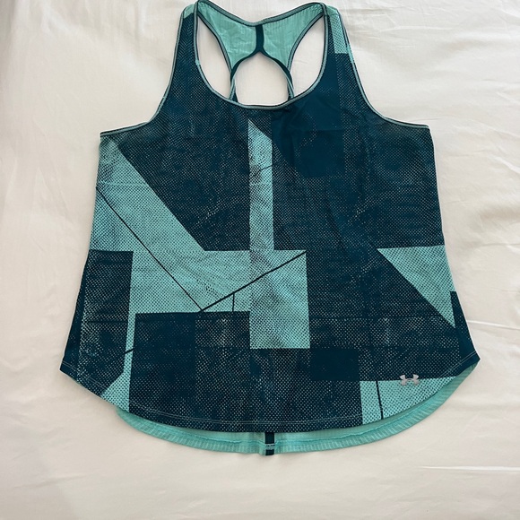 Under Armour Tops - Under Armour Teal and Navy Geometric Tank Top